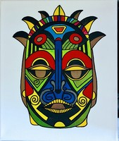 African mask canvas image