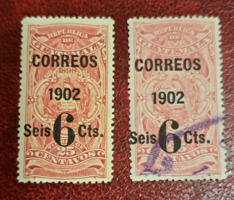 Guatemala:1902 1898-as kiadás felülnyomott CORREOS 1902 .F/3/1