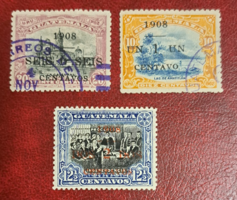 Guatemala 1908. bélyegek  (3/1/4)