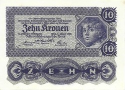 10 korona kronen 1922 Ausztria UNC