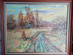 Marked large Hungarian contemporary painting