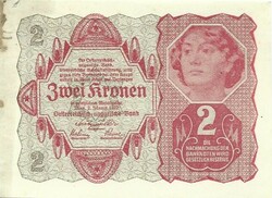 2 korona kronen 1922 Ausztria 1.