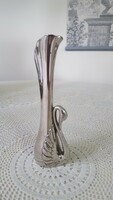 Beautiful silver-plated, single-stranded swan-shaped vase