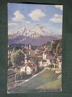 Képeslap, Germany,Berchtesgaden mit Watzmann,panorama,látkép,1920-
