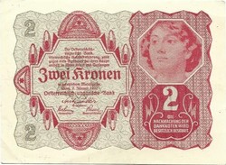 2 korona kronen 1922 Ausztria 4.