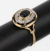 Brilliant sapphire gem gold ring