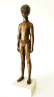 Lenke R. Kiss (1926-2000), bronze child statue, marked