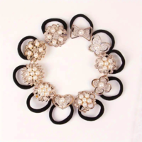Women's hair ties with rhinestones and pearls, with several types of decoration10