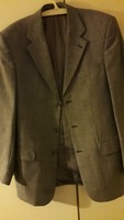 Exclusive style numbered wool gray discreet striped jacket with outer and inner pockets 48 brand new