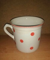 Huge red dot granite mug - almost 1.2 liters (40/d)
