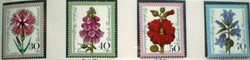 N818-21 / Németország 1974 Népjólét - Virágok bélyegsor postatiszta