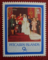 Pitcairn királyi esküvő bélyegek postatiszta  F/7/1