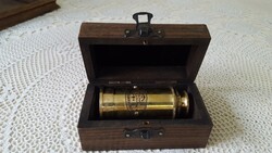 Brass telescope in a wooden box - pocket telescope