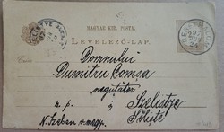 Magyar Kir.Posta levelező-lap Berethalom bélyegzővel 1897.