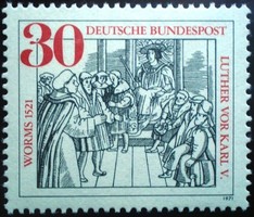N669 / Németország 1971 Luther Márton a császár előtt bélyeg postatiszta