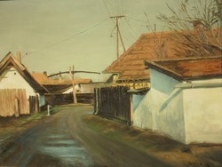 Csóka Béla (1926-2005) : Tavasz / Falusi utca