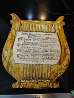 Harp ceramic wall decoration with folk song