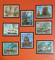 1981. Paraguay filázott hajók  bélyegek F/6/10