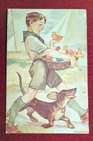 Old postcard 1941 scout postcard with Marton Louis, scout dog