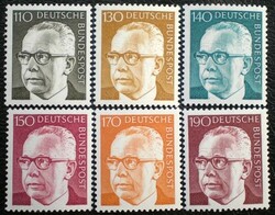 N727-32 / Németország 1972 Gustav Heinemann bélyegsor postatiszta