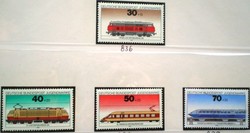 N836-9 / Németország 1975 Ifjúságért - Mozdonyok bélyegsor postatiszta
