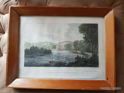Colored etching in a wooden frame