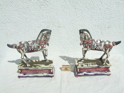 Chinese horse couple statue in ivoirine