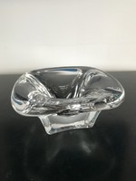 Val st lambert Belgian, marked crystal glass ashtray or candle holder (20/d)