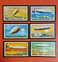 Mauritania stamped flight stamps f/6/10