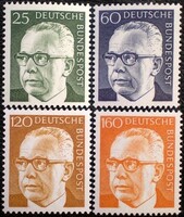 N689-92 / Németország 1972 Gustav Heinemann bélyegsor postatiszta