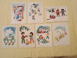 Greeting card 002 Christmas 7 pcs in one
