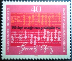 N741 / Németország 1972 Heinrich Schütz zeneszerző bélyeg postatiszta