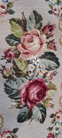 Old rose tapestry runner, dresser tablecloth 1 (m4680)