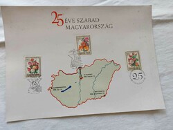 25 Years of Free Hungary 1970 commemorative card