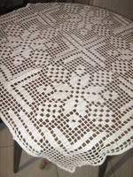 Beautiful hand-crocheted white tablecloth