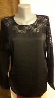 Vera moda black casual lace long sleeve top blouse 42-44 brand new