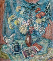 Vén emil: flower still life with teapot auctioned!!!