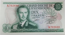 Luxemburg 10 francs 1967 UNC Nagyon ritka!