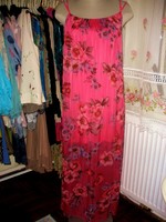 Pink selyem tartalmú hosszú ruha