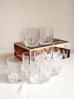 Set of six retro vintage beta wine whiskey whiskey water glass glasses unused