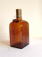 Old brown square cointreau drinking glass bottle flawless, retro era