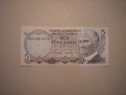 Törökország - 5 Lira 1970 UNC