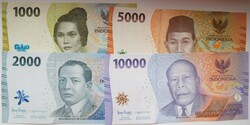 Indonézia 1000-2000-5000-10000 rupiah 2022 UNC