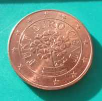 Austria - 5 euro cent - 2021 - primrose