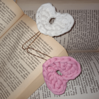 Crochet heart bookmarks in pairs - gift idea