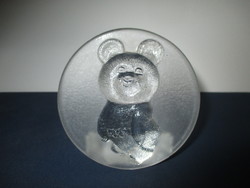 Misa teddy bear glass plaque