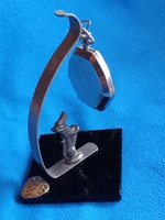 ANTIK Art Deco Zsebóratartó Ágaskodó Tacskó kutya szoborral