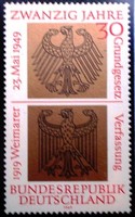 N585 / Németország 1969 20 éves az NSZK bélyeg postatiszta