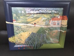 Impressionist landscape, 3d image, in a glazed frame