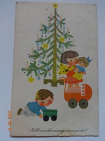 Old graphic Christmas greeting card - Sóti skármá drawing